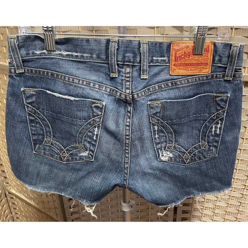 Lucky Brand Sweet Dream Denim Shorts Cut Off Frayed Hem Size 10/30 Made In USA - Picture 4 of 10